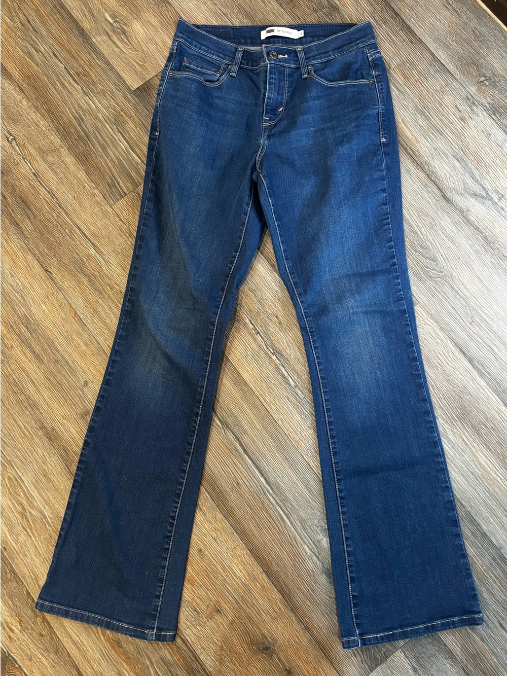 Classic Women's Dark Blue Bootcut Jeans